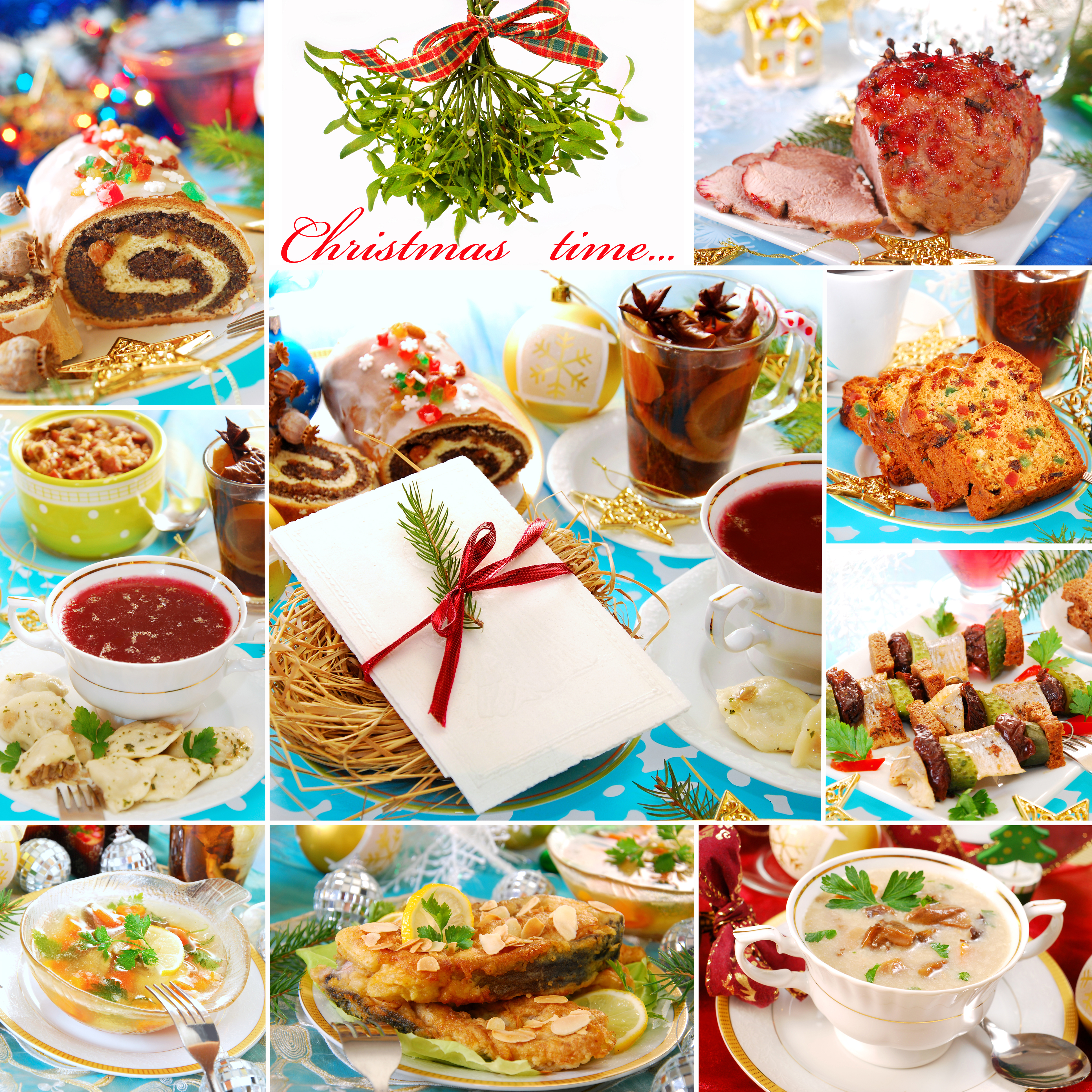 A collage of Polish Christmas Food